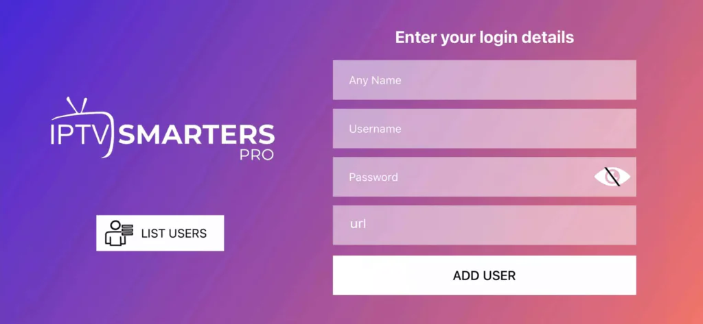 Smarters Player Lite login screen on iPhone — select Xtream Codes API