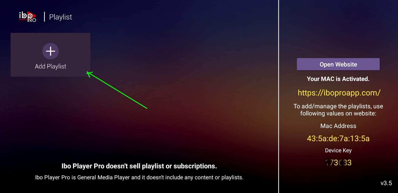 Add Playlist in TUD IPTV app