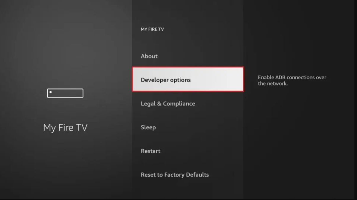Developer Options on TUD IPTV FireStick